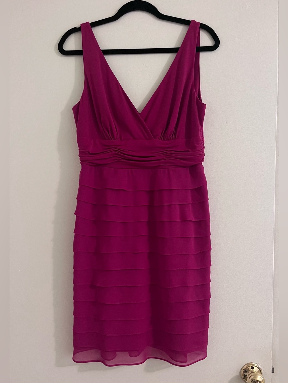 S.L.fashions Deep Pink Ruffled Formal Dress in Y2K Style
